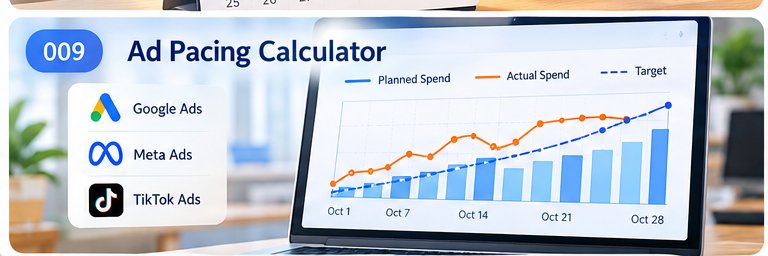 Advertising budget pacing dashboard comparing planned and actual spend.
